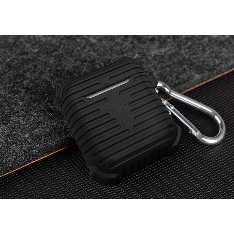 ISMILE Anti-lost Drop-proof Silicone Gel Protective Cover for Apple Airpods Charging Case - Black-3
