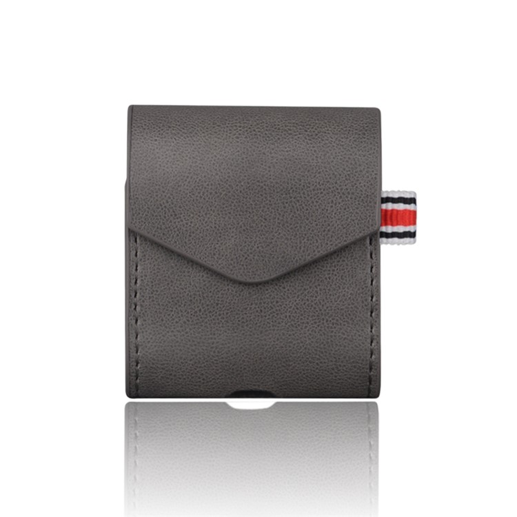 

ISMILE Taibao Series PU Leather Protection Case for Apple Airpods Charging Case with Carabiner - Grey
