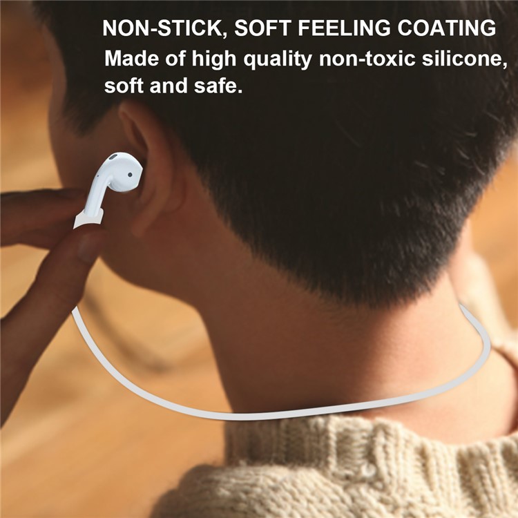 DAITE Silicone Case Shock Proof Protective Cover and Anti-lost Strap for Apple AirPods - Black-6