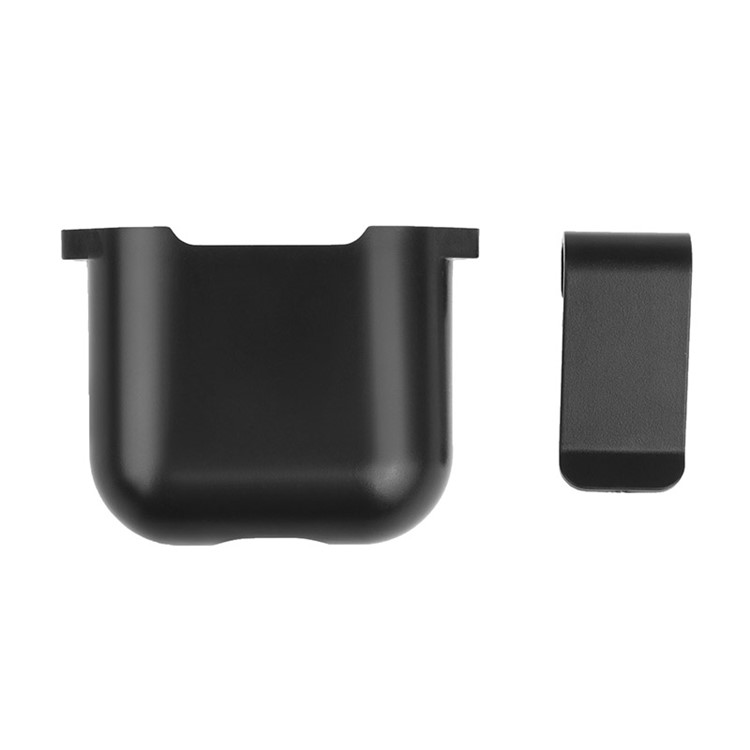 Drop Resistance Silicone Protective Cover with Belt Clip for Apple AirPods Charging Case - Black-2