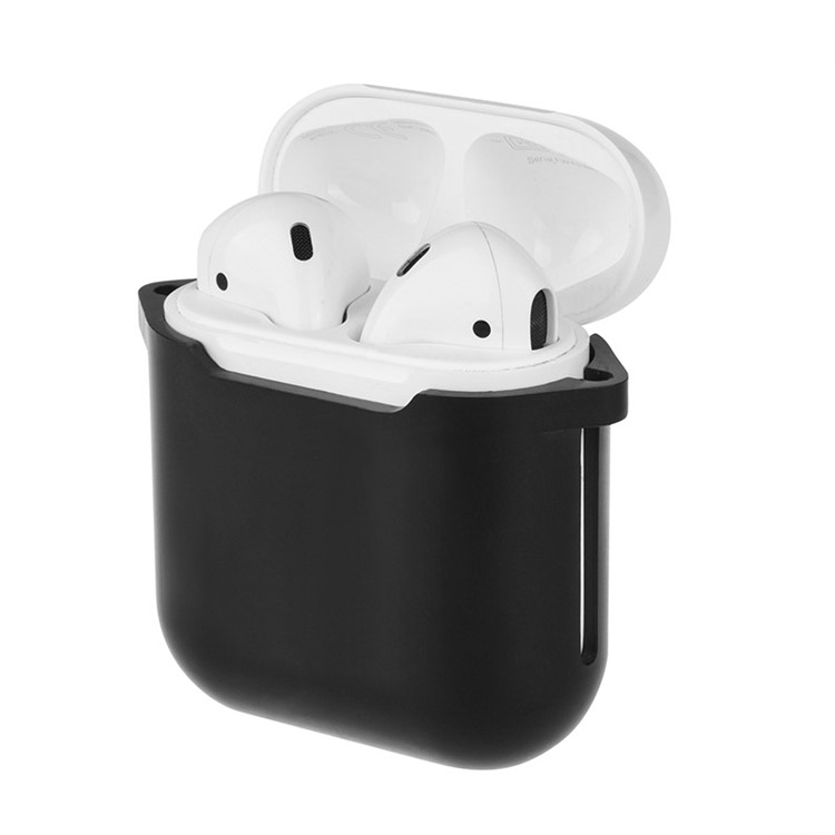 Drop Resistance Silicone Protective Cover with Belt Clip for Apple AirPods Charging Case - Black-5