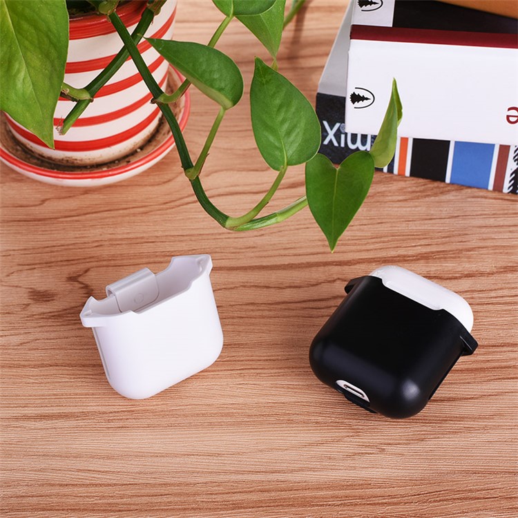 Drop Resistance Silicone Protective Cover with Belt Clip for Apple AirPods Charging Case - Black-9