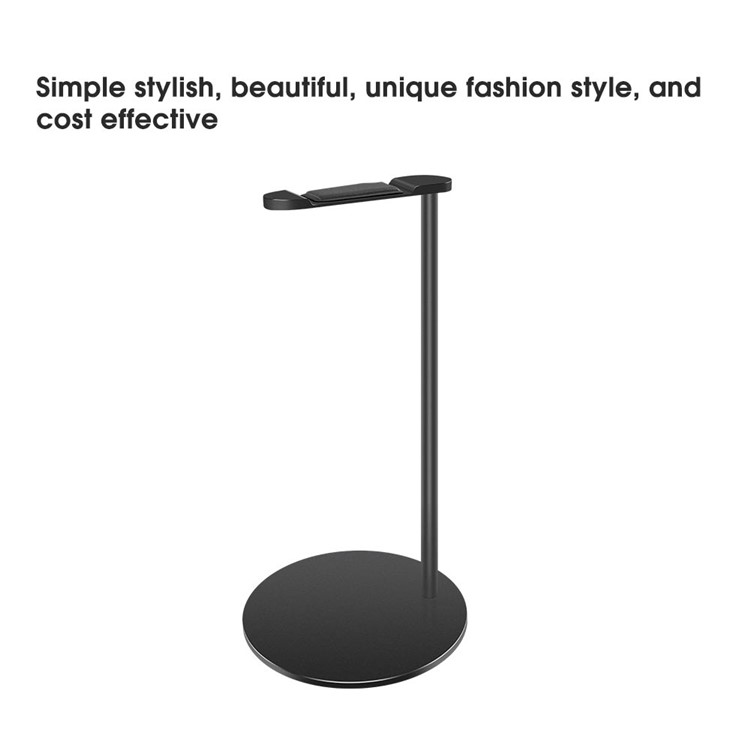 Aluminum Alloy Headphone Holder Stand for Universal Headsets - Black-4