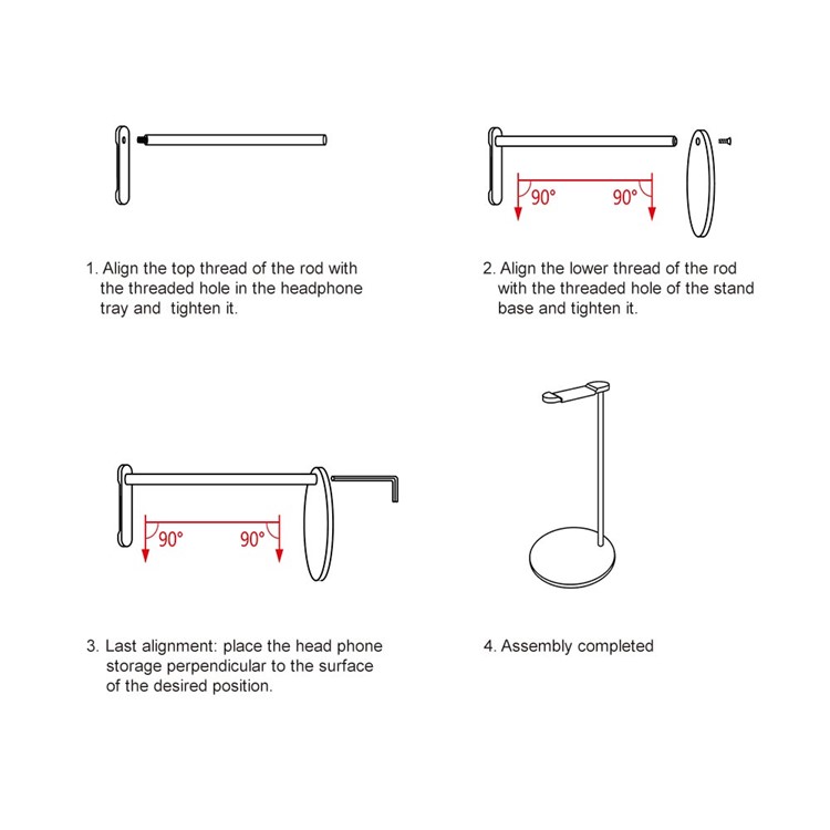 Aluminum Alloy Headphone Holder Stand for Universal Headsets - Black-9