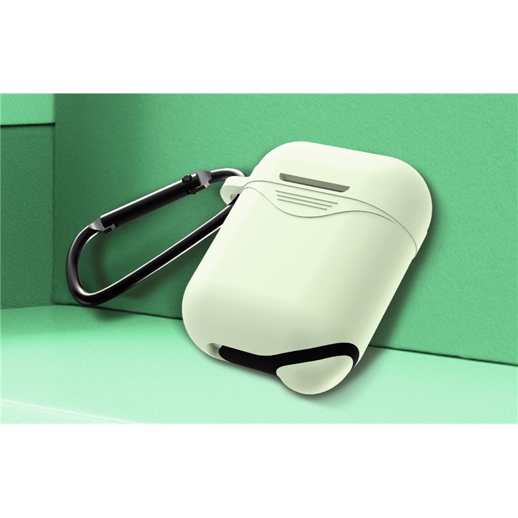 Luminous Mini Dust-proof Drop-proof Silicone Cover Case for Apple AirPods - Fluorescent Green-2