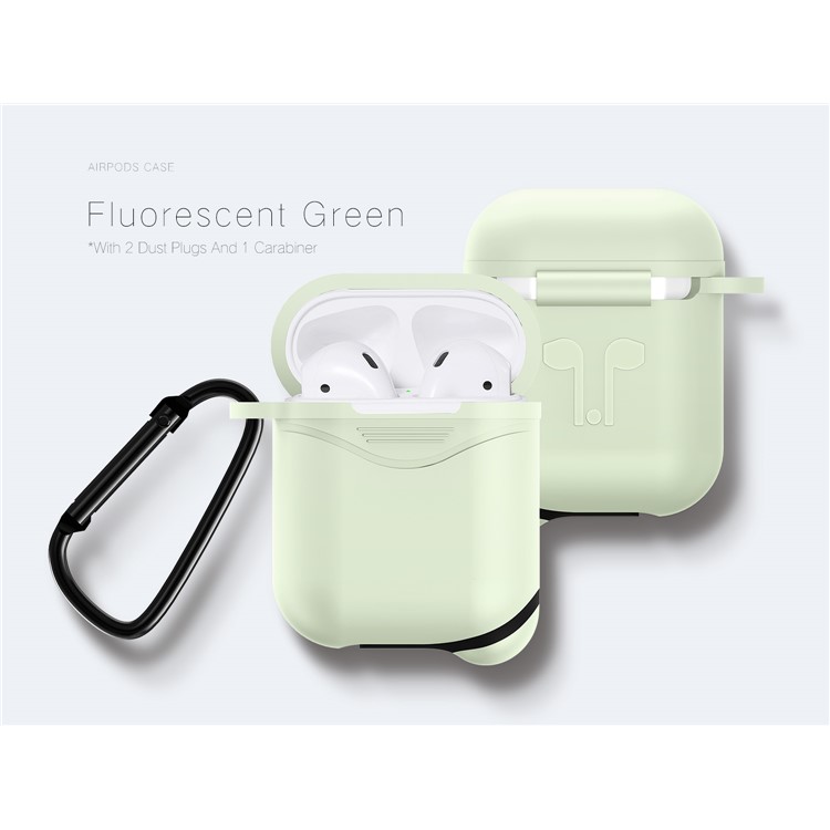 Luminous Mini Dust-proof Drop-proof Silicone Cover Case for Apple AirPods - Fluorescent Green-6