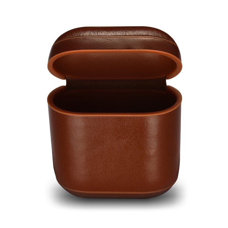 ICARER Vintage Style Genuine Leather Headset Protection Case for Air Pods - Coffee-6