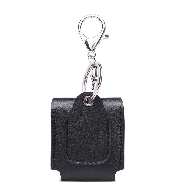 PU Leather Cover Anti-lost Protection Pouch for Apple Airpods Charging Case - Black-2