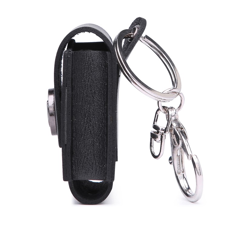 PU Leather Cover Anti-lost Protection Pouch for Apple Airpods Charging Case - Black-3
