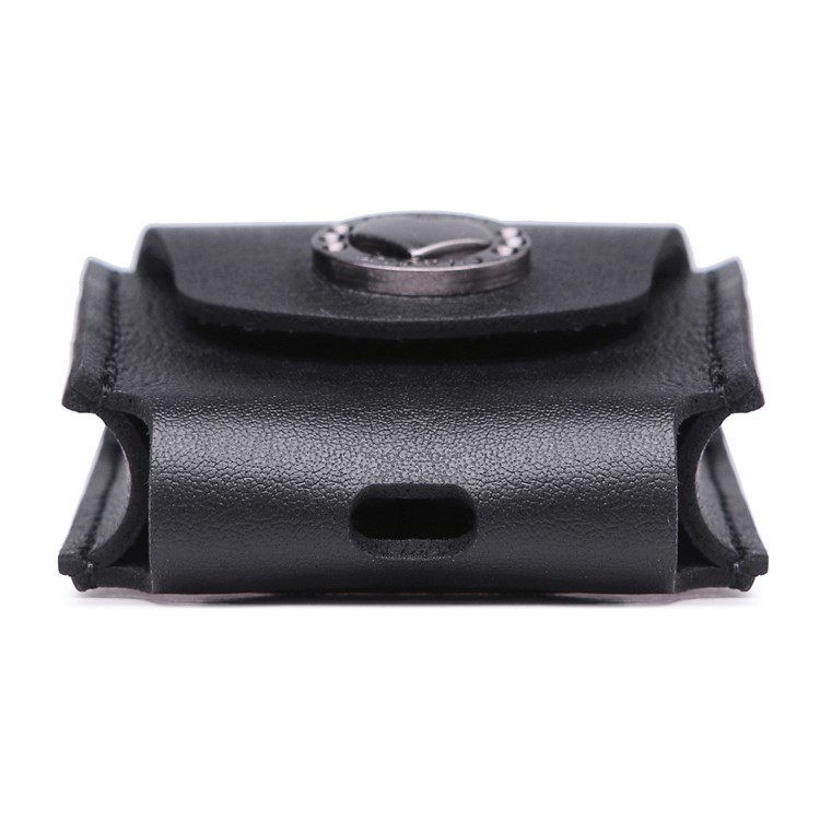 PU Leather Cover Anti-lost Protection Pouch for Apple Airpods Charging Case - Black-4