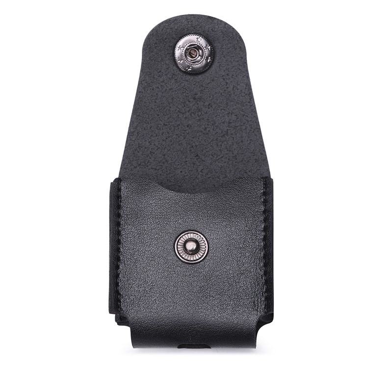 PU Leather Cover Anti-lost Protection Pouch for Apple Airpods Charging Case - Black-5