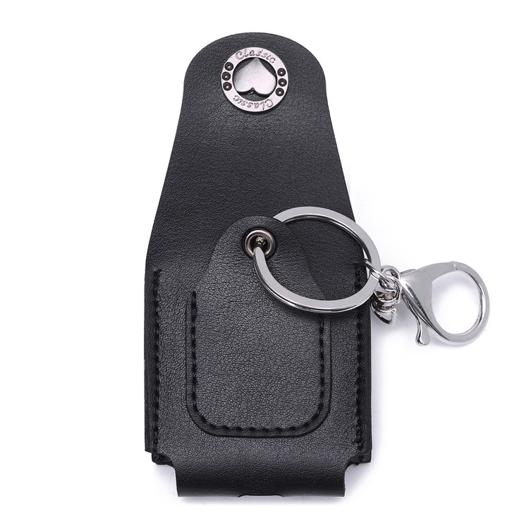 PU Leather Cover Anti-lost Protection Pouch for Apple Airpods Charging Case - Black-6