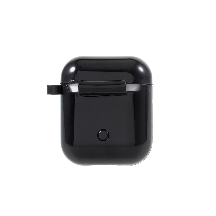 Heart Pattern Protective Silicone AirPods Cover with Carabiner for Apple AirPods Charging Case - Black-3