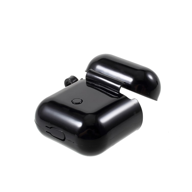 Heart Pattern Protective Silicone AirPods Cover with Carabiner for Apple AirPods Charging Case - Black-6
