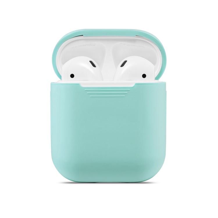 Soft Silicone Shockproof Casing Cover for Apple AirPods Charging Case - Cyan-4