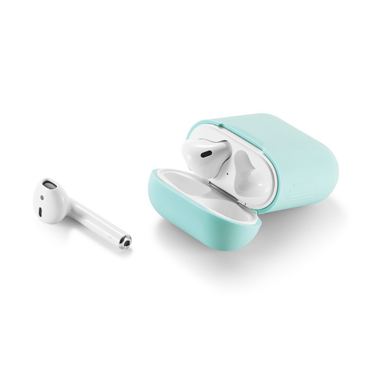 Soft Silicone Shockproof Casing Cover for Apple AirPods Charging Case - Cyan-6