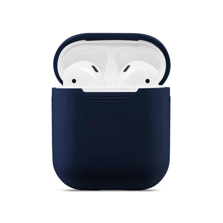 Soft Silicone Shockproof Protective Case for Apple AirPods Charging Case - Dark Blue-2