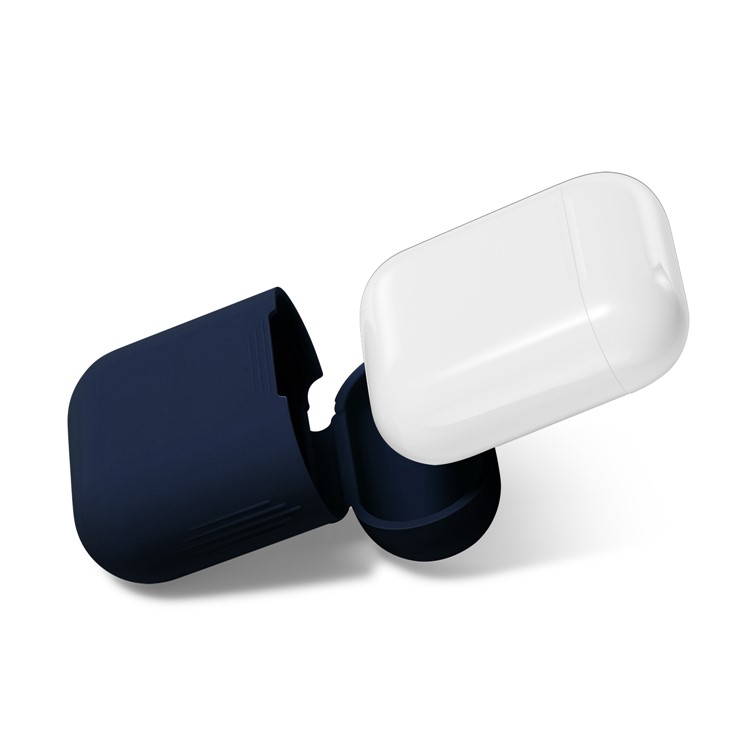 Soft Silicone Shockproof Protective Case for Apple AirPods Charging Case - Dark Blue-3