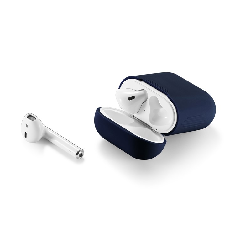 Soft Silicone Shockproof Protective Case for Apple AirPods Charging Case - Dark Blue-6