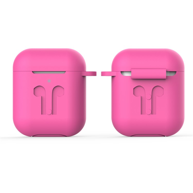 Thickened Soft Silicone Drop-proof Protection Cover for Apple AirPods Charging Case - Rose-1