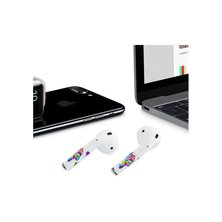 Flowers Pattern Decal Sticker for Apple Airpods Earbud & Charging Box-4