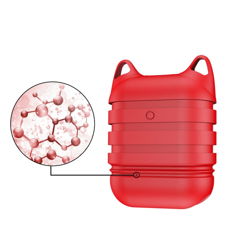 Soft Silicone Apple Airpods Ear Headset Protective Case - Red-3