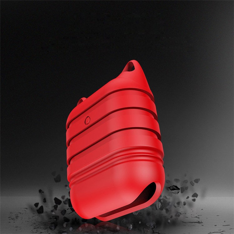 Soft Silicone Apple Airpods Ear Headset Protective Case - Red-5