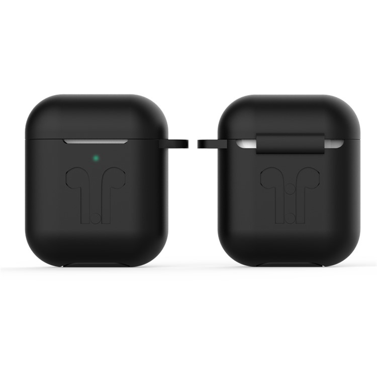 Soft Silicone Protection Case for Apple AirPods Charging Case - Black-1