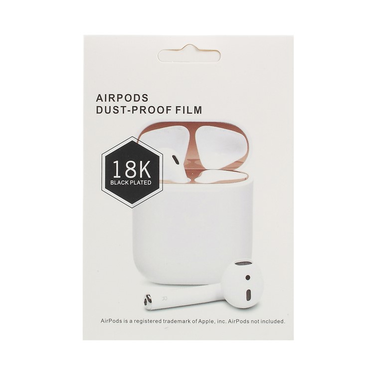 Dust Guard Protective Sticker Skin for Apple AirPods Case - Black-2