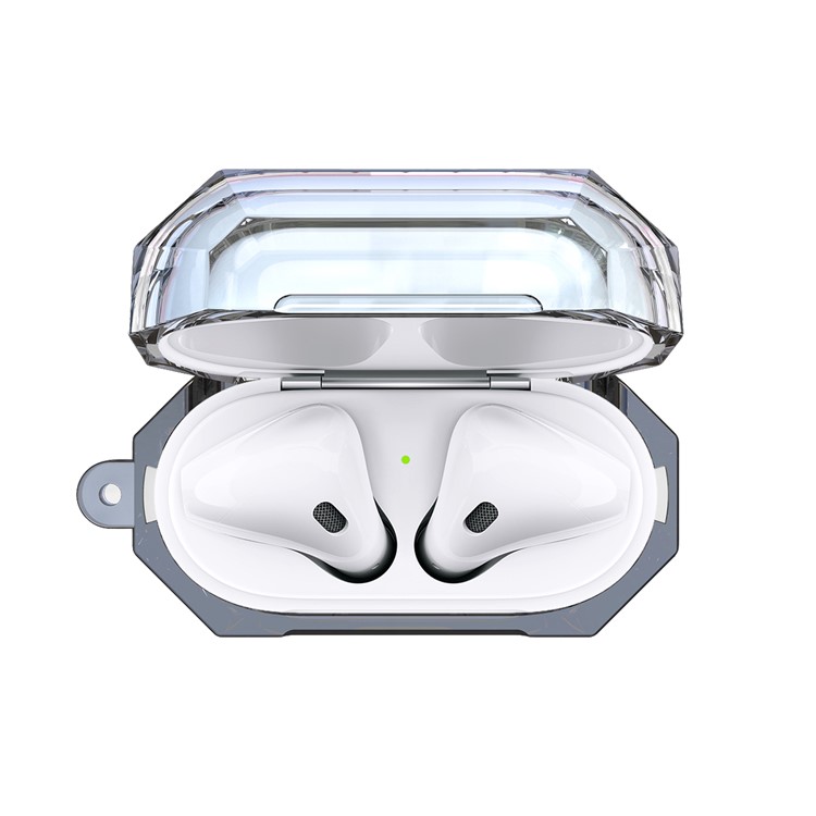 Bi-color TPU AirPods Protective Case with Strap for Apple AirPods with Wireless Charging Case (2019) - White-2