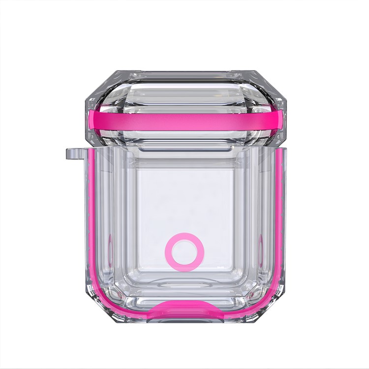 Bi-color TPU AirPods Protective Case with Strap for Apple AirPods with Wireless Charging Case (2019) - Rose-7