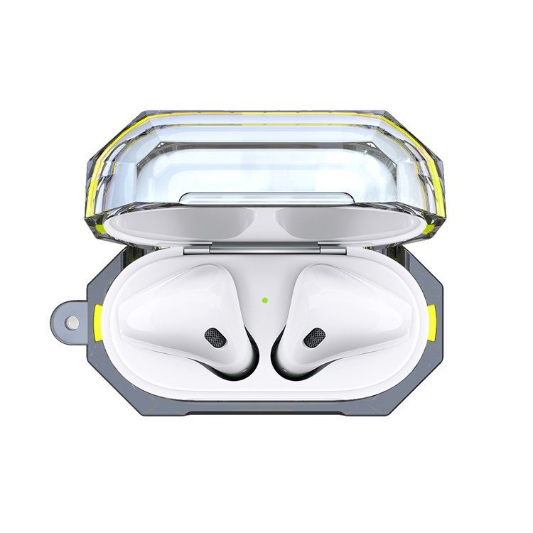 Bi-color TPU AirPods Protective Case with Strap for Apple AirPods with Wireless Charging Case (2019) - Yellow-2