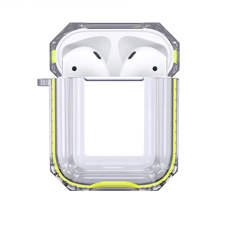 Bi-color TPU AirPods Protective Case with Strap for Apple AirPods with Wireless Charging Case (2019) - Yellow-3