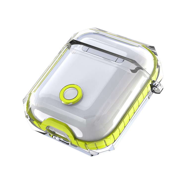 Bi-color TPU AirPods Protective Case with Strap for Apple AirPods with Wireless Charging Case (2019) - Yellow-5