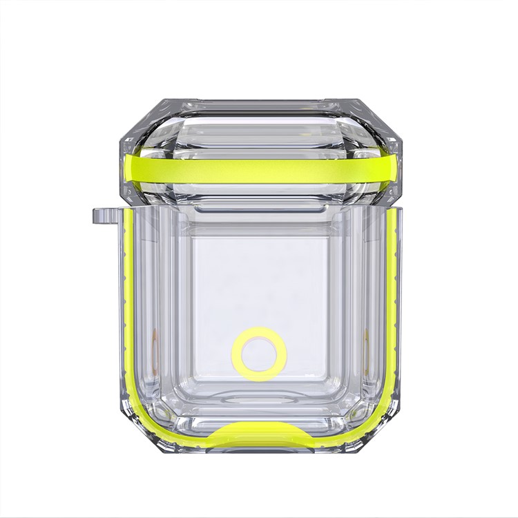 Bi-color TPU AirPods Protective Case with Strap for Apple AirPods with Wireless Charging Case (2019) - Yellow-7