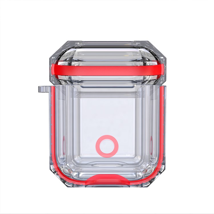 Bi-color TPU AirPods Case with Strap for Apple AirPods with Charging Case (2019) / with Charging Case (2016) - Red-2