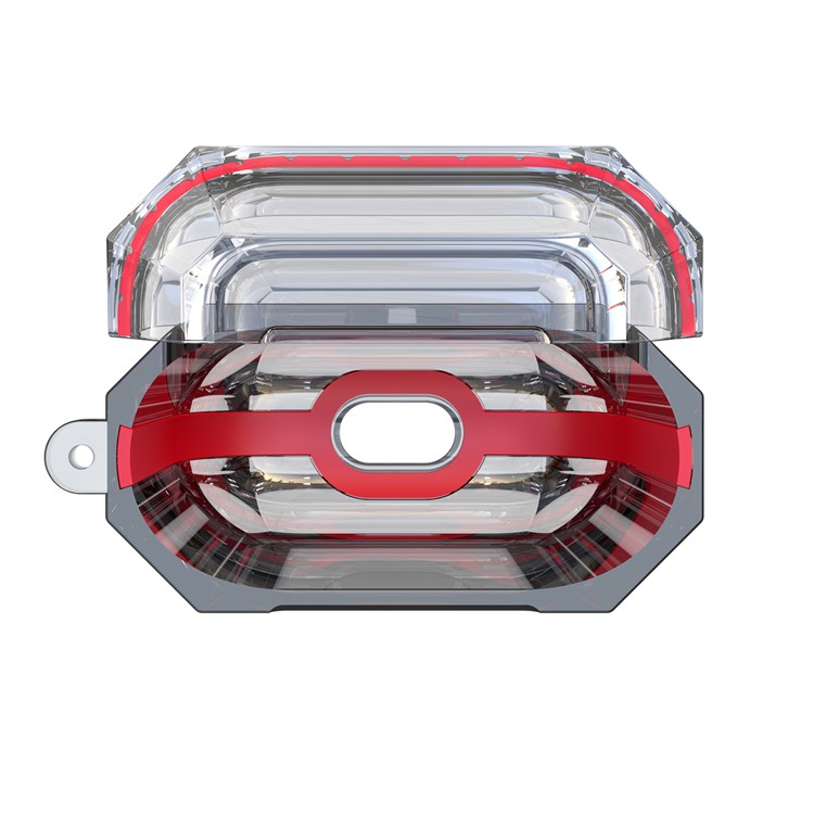 Bi-color TPU AirPods Case with Strap for Apple AirPods with Charging Case (2019) / with Charging Case (2016) - Red-7