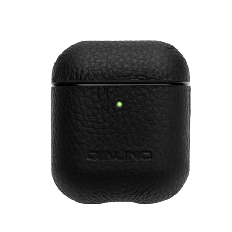 Shockproof Litchi Texture Genuine Leather Case Cover for Apple AirPods with Charging Case (2016)/AirPods with Wireless Charging Case (2019) - Black-2