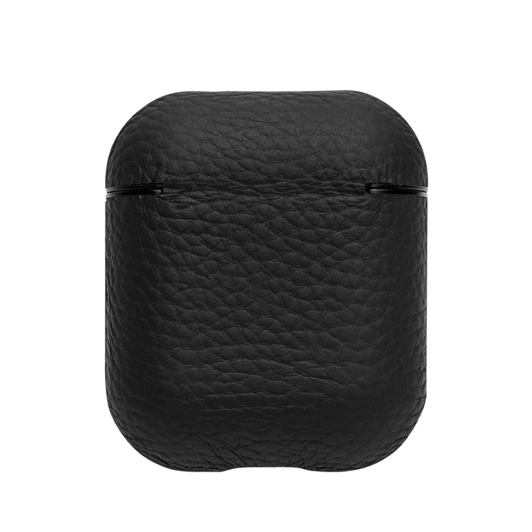 Shockproof Litchi Texture Genuine Leather Case Cover for Apple AirPods with Charging Case (2016)/AirPods with Wireless Charging Case (2019) - Black-3