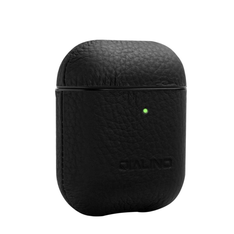 Shockproof Litchi Texture Genuine Leather Case Cover for Apple AirPods with Charging Case (2016)/AirPods with Wireless Charging Case (2019) - Black-4