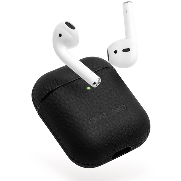 Shockproof Litchi Texture Genuine Leather Case Cover for Apple AirPods with Charging Case (2016)/AirPods with Wireless Charging Case (2019) - Black-5