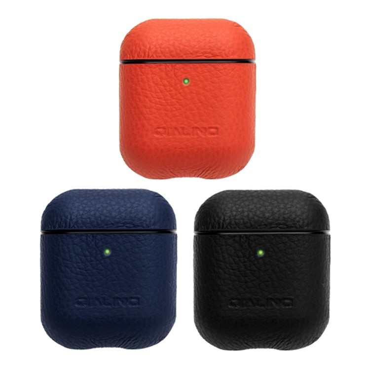Shockproof Litchi Texture Genuine Leather Case Cover for Apple AirPods with Charging Case (2016)/AirPods with Wireless Charging Case (2019) - Black-6