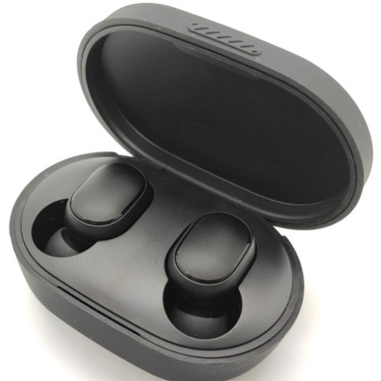 Silicone Case Protective Cover for Xiaomi Airdots TWS Bluetooth Earphone Youth Version Headset - Black-3