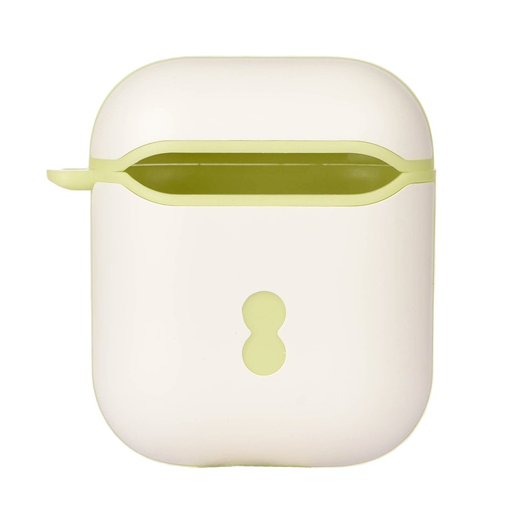 Dual-color Silicone Case for Apple AirPods with Wireless Charging Case (2019) / AirPods with Charging Case (2019) (2016) - White/Green-2