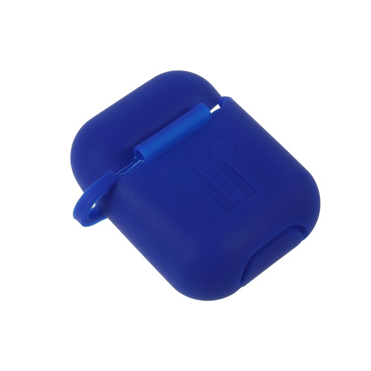 Silicone Case with Hairy Ball Buckle for Apple AirPods with Wireless Charging Case (2019) / AirPods with Charging Case (2019) (2016) - Dark Blue-3