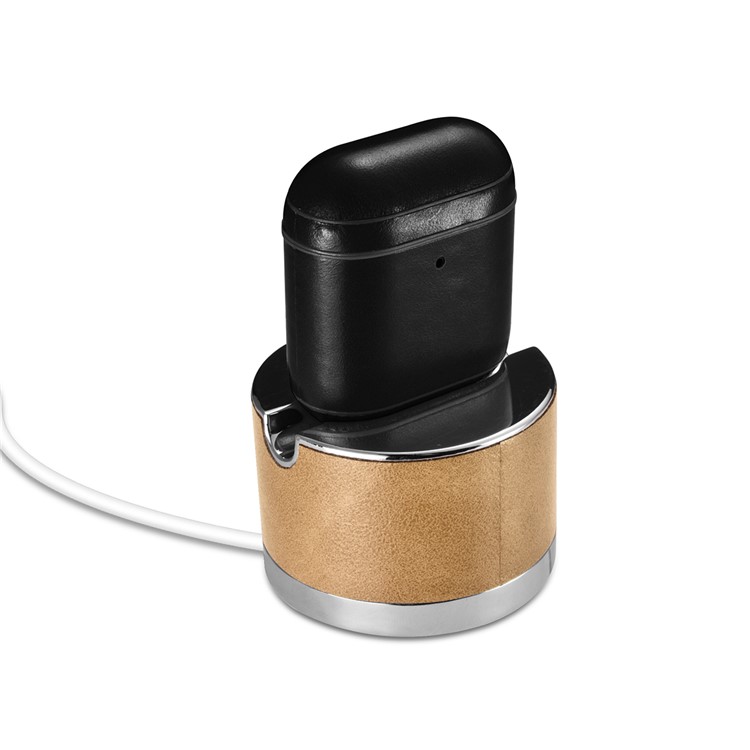 Estojo De Proteção Airpods De Couro Genuíno ICARER Para Apple Airpods Com Caso De Carregamento Sem Fio (2019) / Airpods Com Estojo De Carregamento (2019) / (2016) - Preto-10