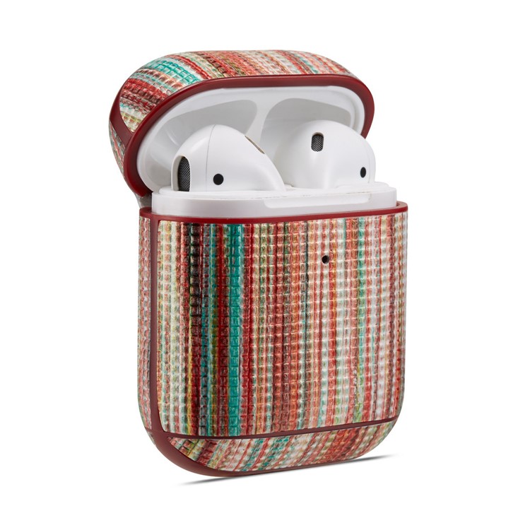 Printing Style Genuine Leather AirPods Case for Apple AirPods with Wireless Charging Case (2019) / Charging Case (2019) (2016) - Multi-color-1