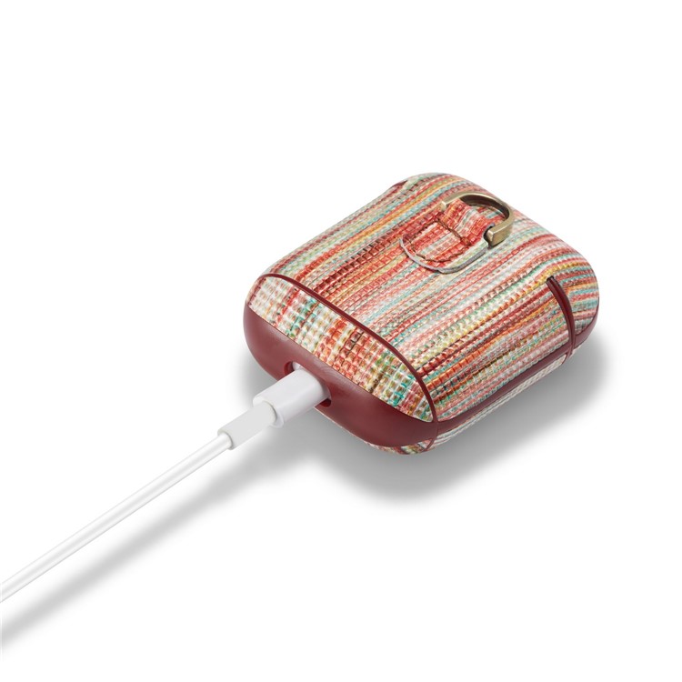 Printing Style Genuine Leather AirPods Case for Apple AirPods with Wireless Charging Case (2019) / Charging Case (2019) (2016) - Multi-color-11