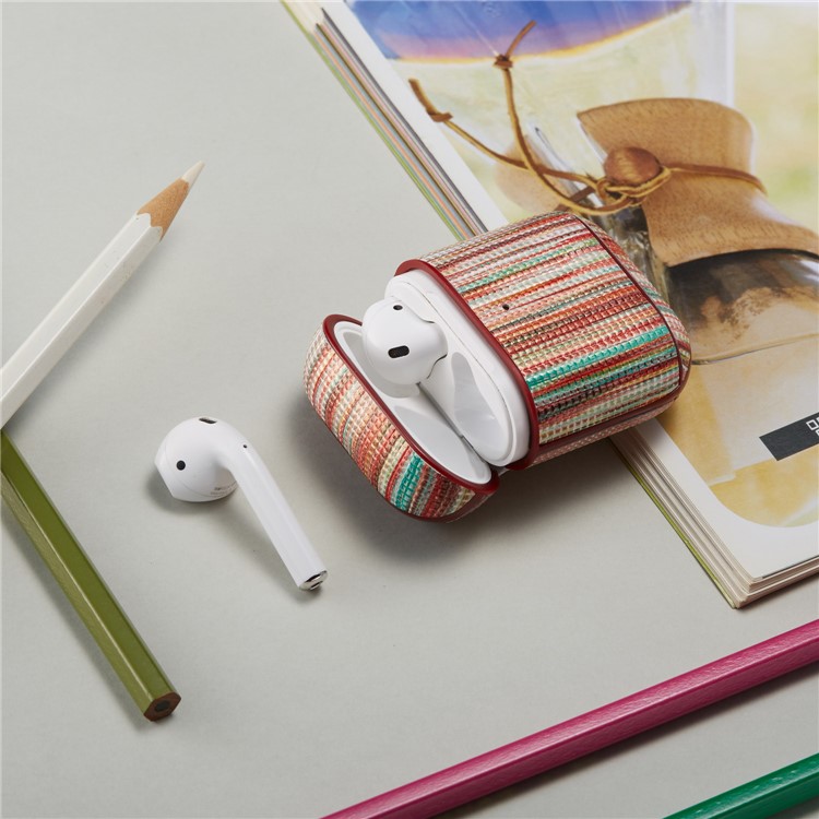 Printing Style Genuine Leather AirPods Case for Apple AirPods with Wireless Charging Case (2019) / Charging Case (2019) (2016) - Multi-color-13