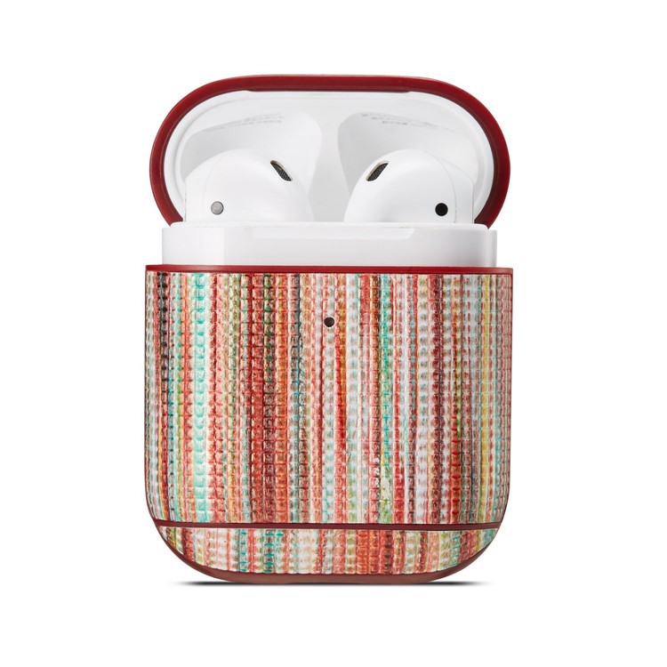 Printing Style Genuine Leather AirPods Case for Apple AirPods with Wireless Charging Case (2019) / Charging Case (2019) (2016) - Multi-color-4